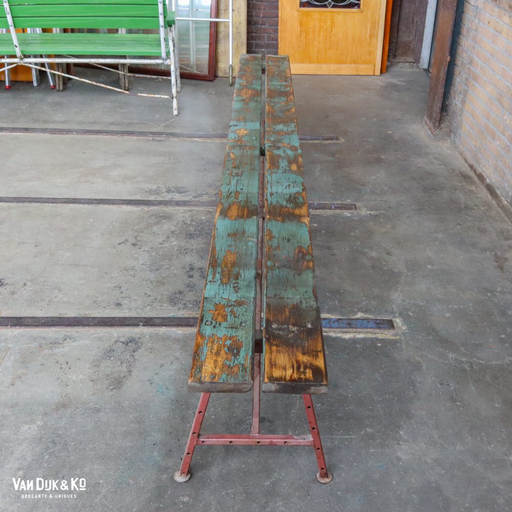 Vintage bank met metalen frame - Afbeelding 4