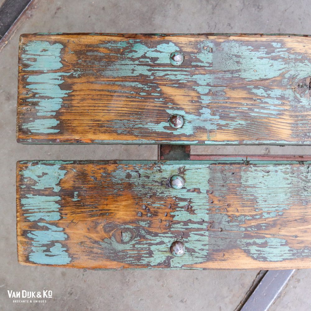 Vintage bank met metalen frame - Afbeelding 8