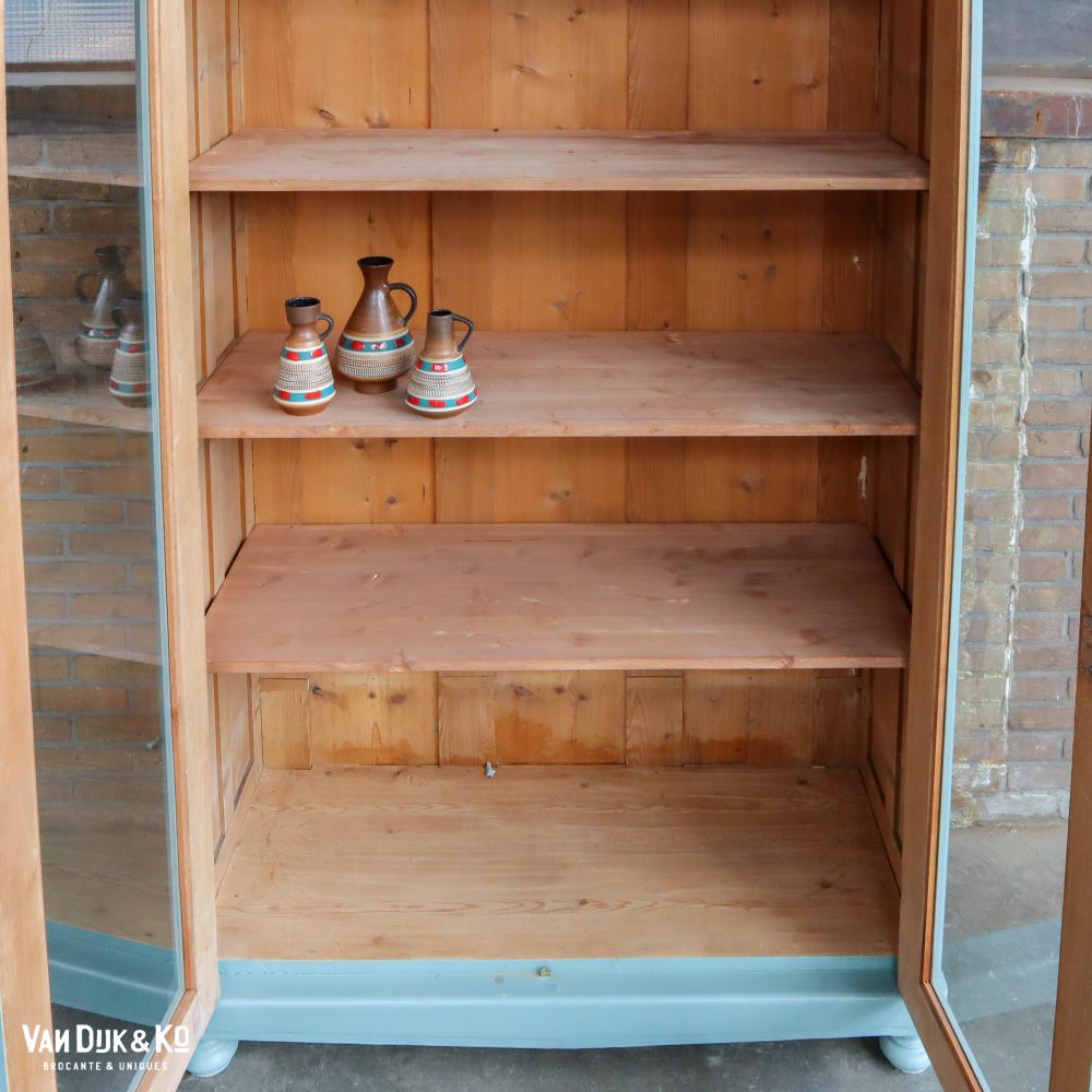 Groenblauwe vitrinekast - Afbeelding 4