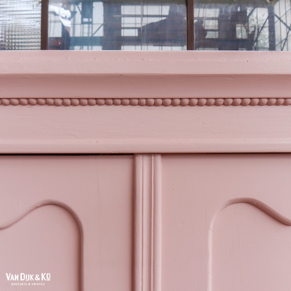 Brocante roze linnenkast - Afbeelding 4