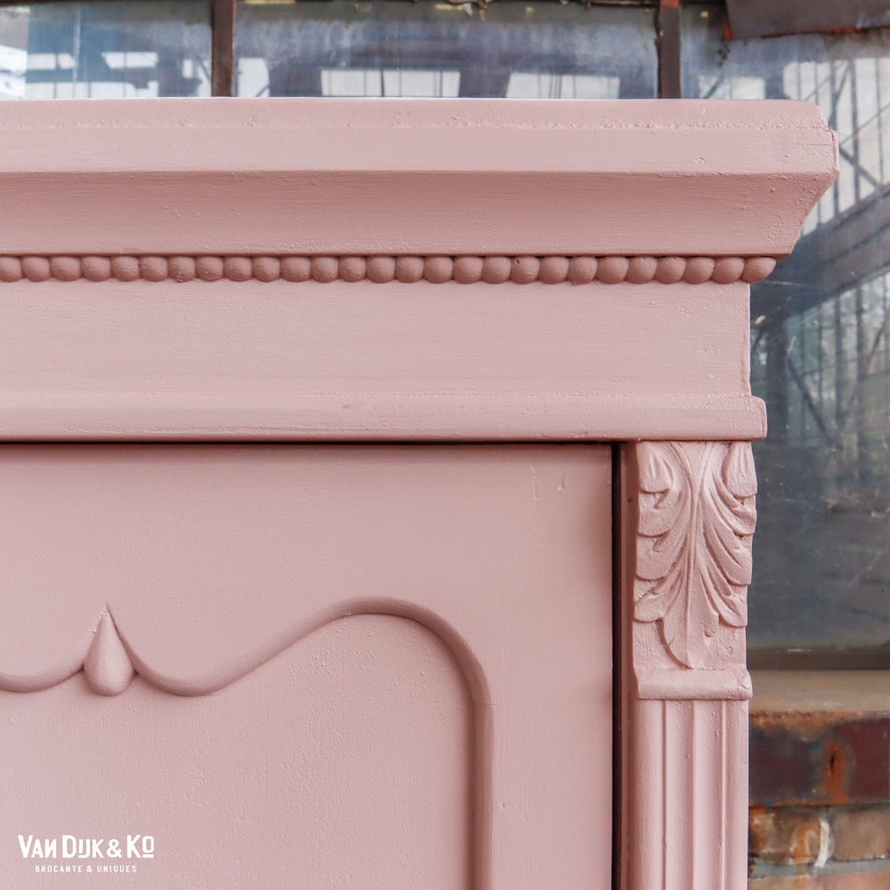 Brocante roze linnenkast - Afbeelding 5