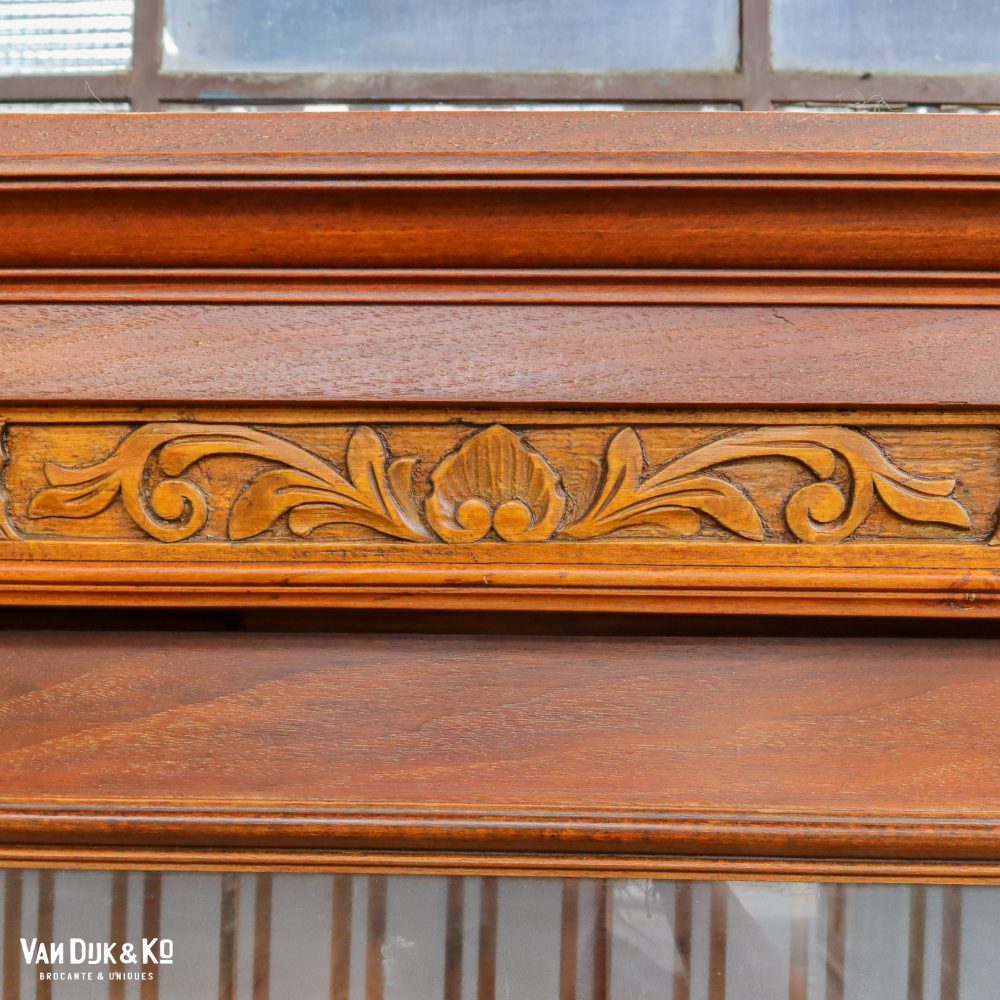 Brocante bruine vitrinekast - Afbeelding 5