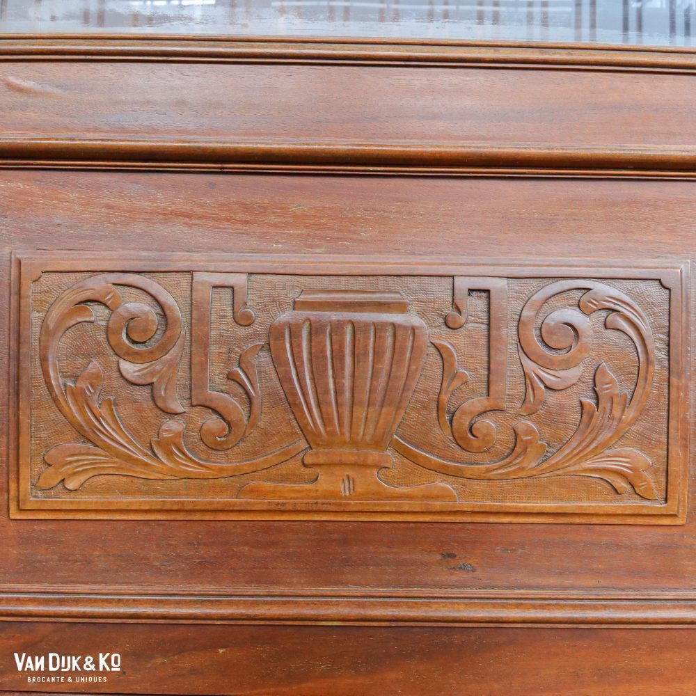 Brocante bruine vitrinekast - Afbeelding 7