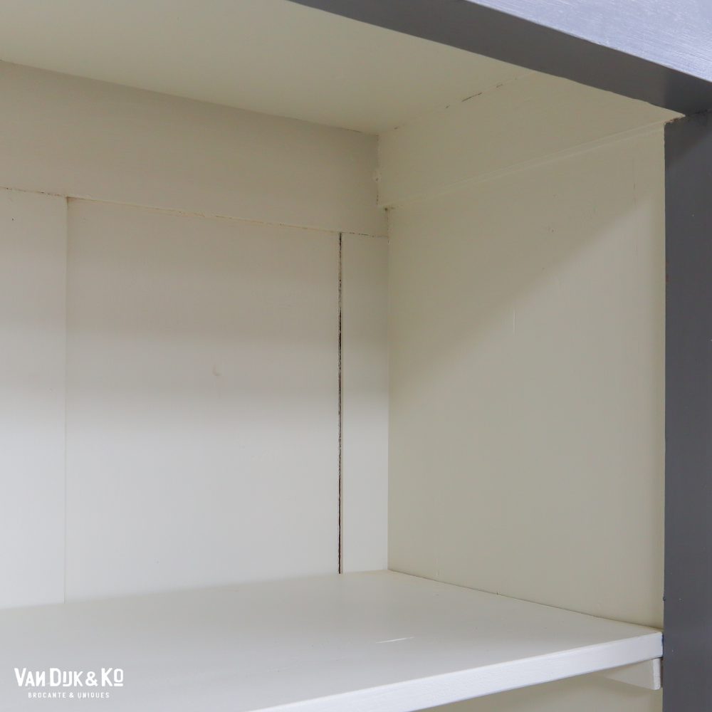 Brocante grijs/witte boekenkast - Afbeelding 3