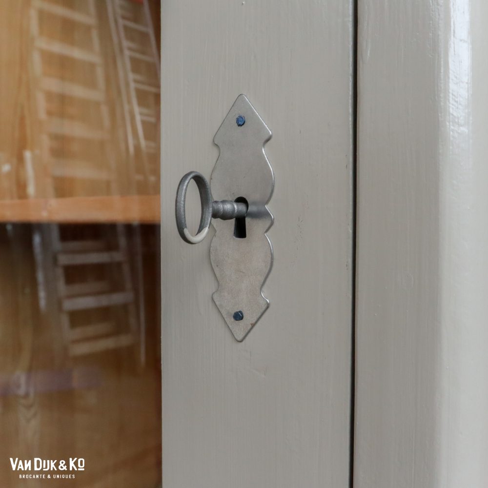 Eendeurs taupe vitrinekast - Afbeelding 5