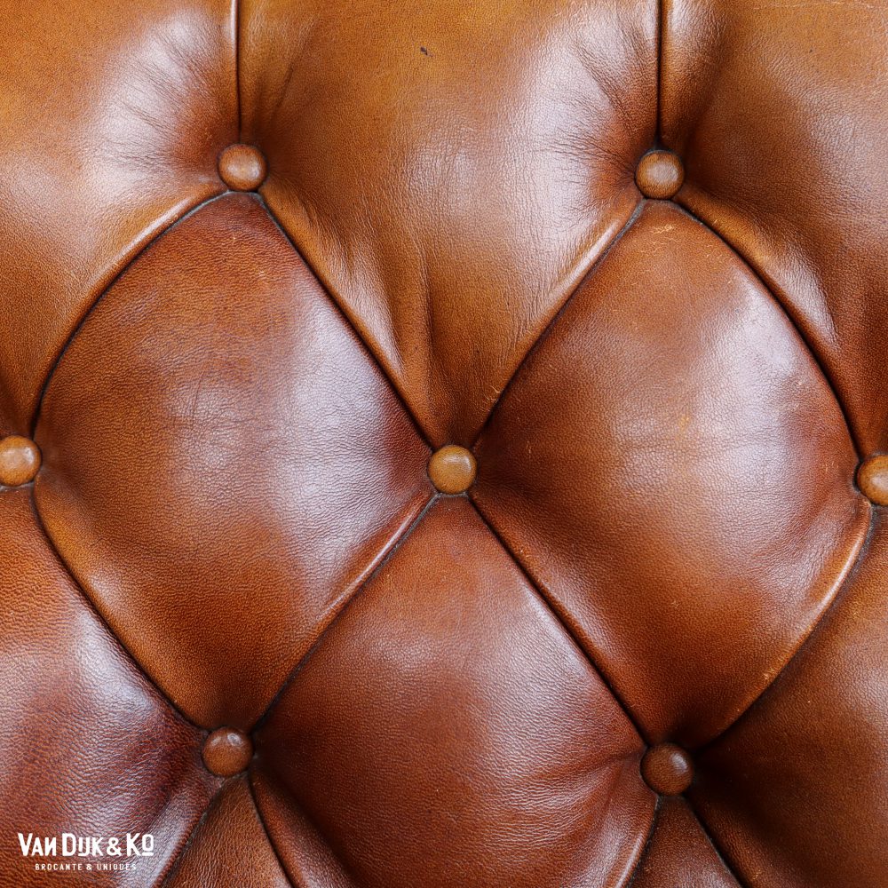 Antieke leren fauteuil - Afbeelding 9