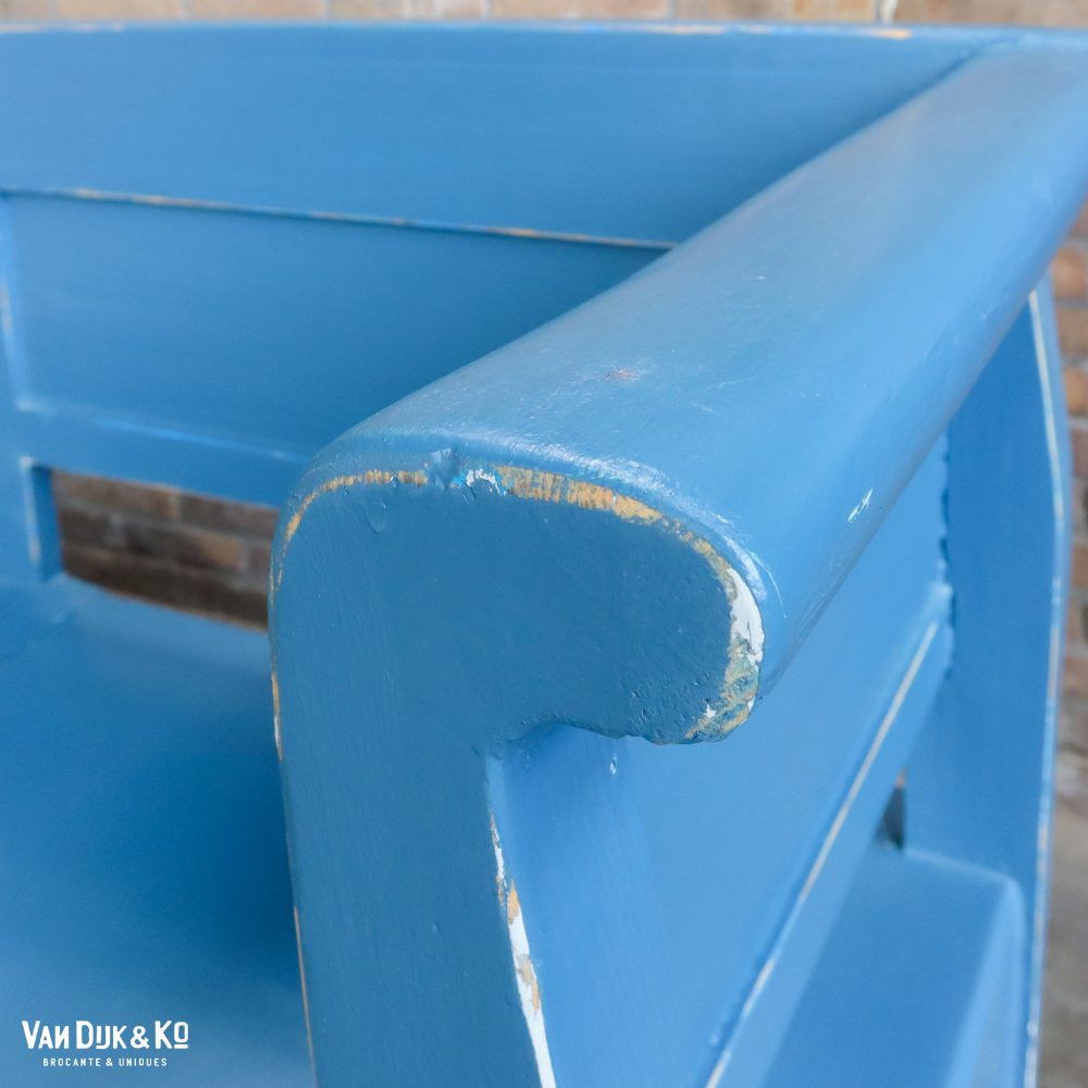Blauwe houten klepbank - Afbeelding 6