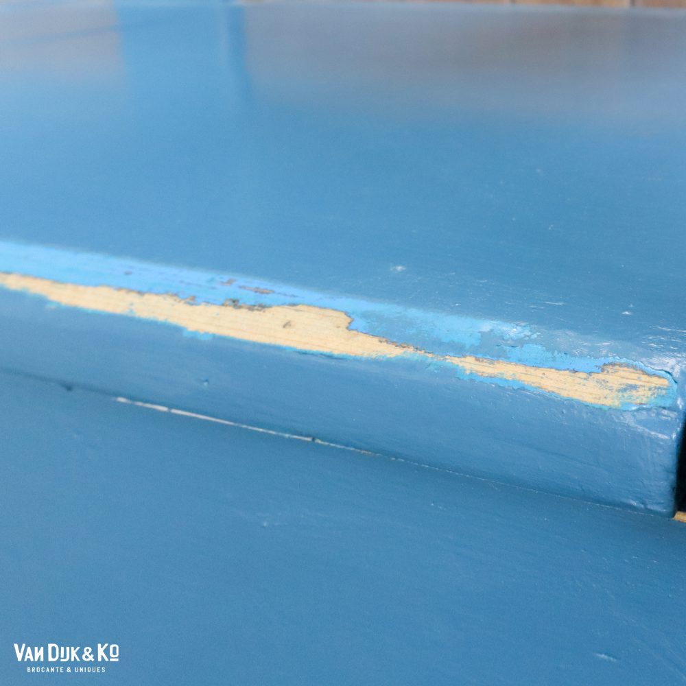 Blauwe houten klepbank - Afbeelding 5