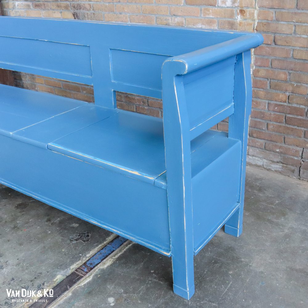 Blauwe houten klepbank - Afbeelding 8