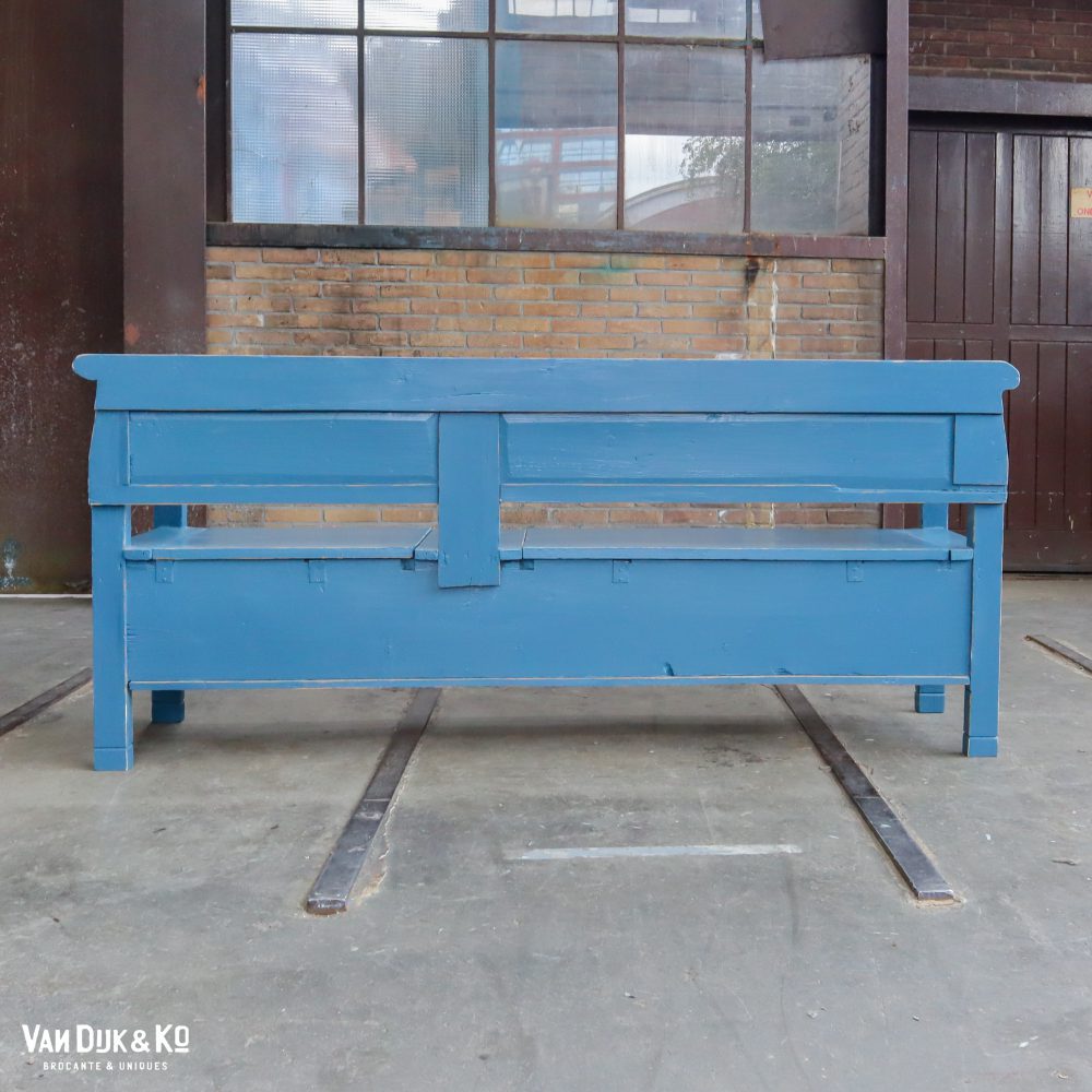 Blauwe houten klepbank - Afbeelding 9