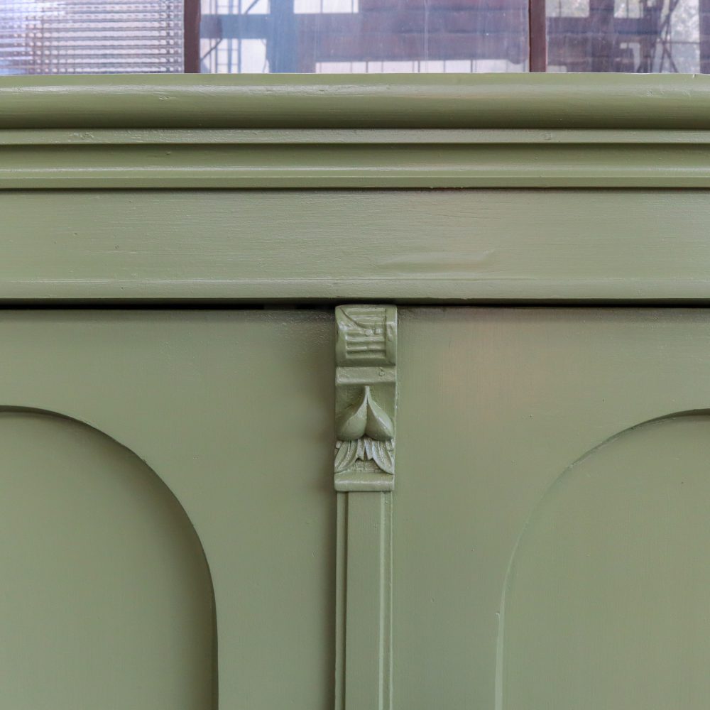 Brocante groene linnenkast - Afbeelding 4