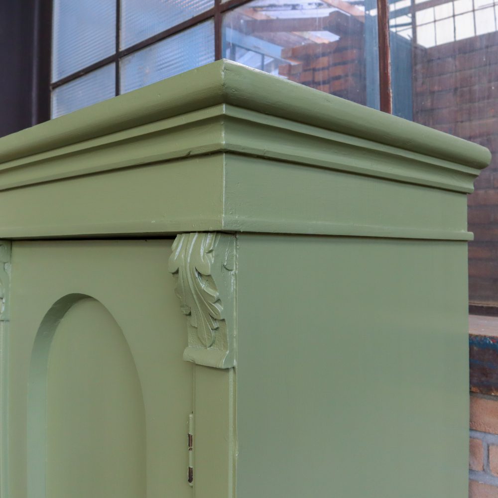 Brocante groene linnenkast - Afbeelding 5