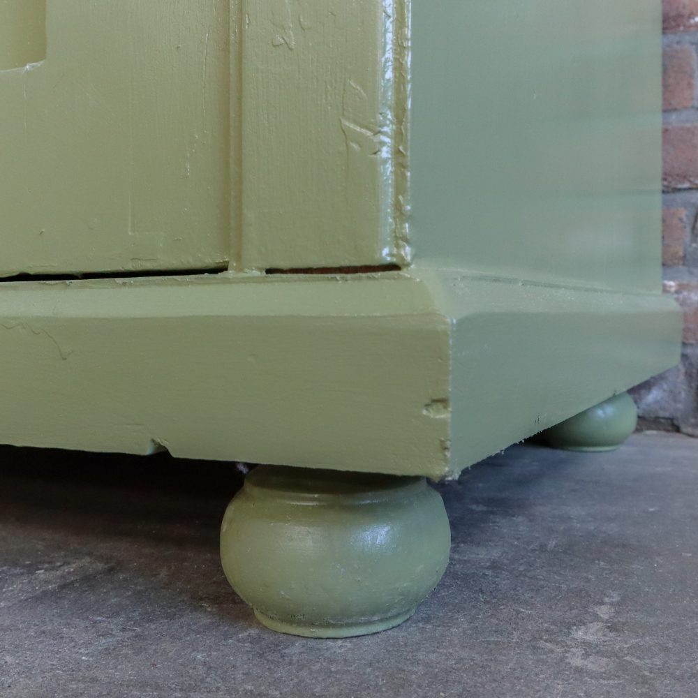 Brocante groene linnenkast - Afbeelding 7
