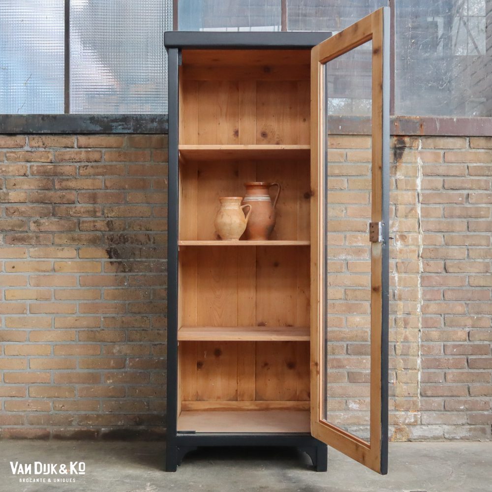 Zwarte eendeurs vitrinekast - Afbeelding 2
