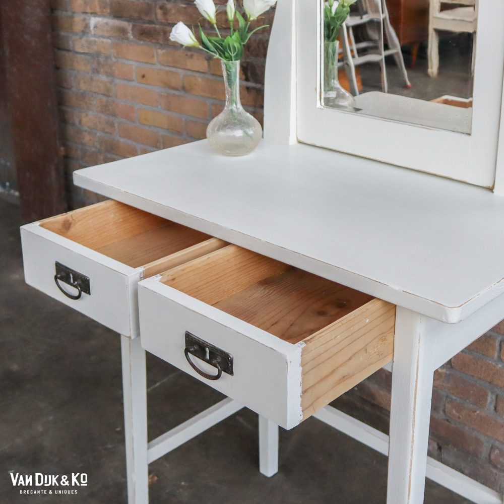 Brocante witte kaptafel - Afbeelding 3