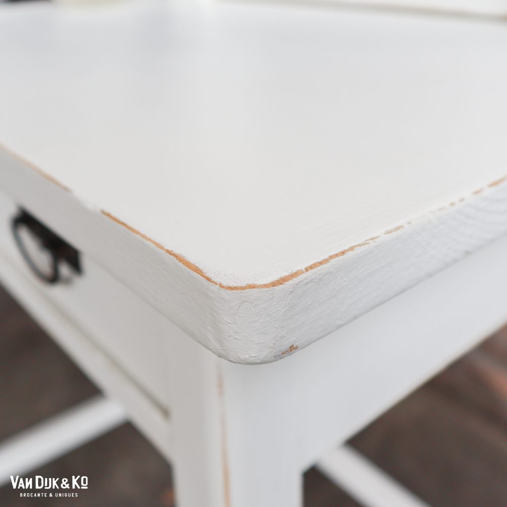Brocante witte kaptafel - Afbeelding 6