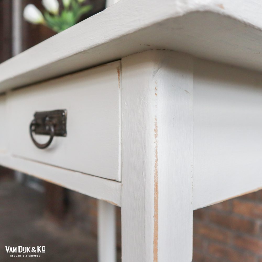 Brocante witte kaptafel - Afbeelding 5