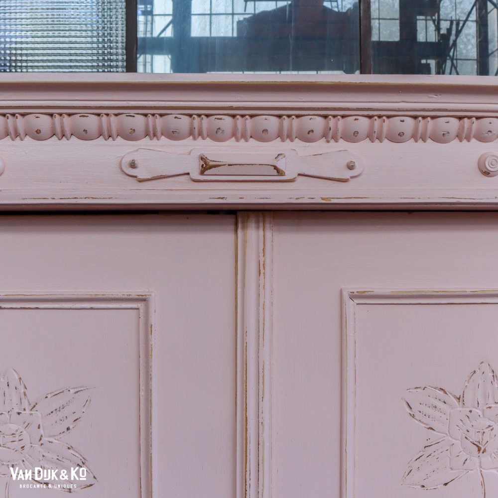 Roze linnenkast met bloemen - Afbeelding 4