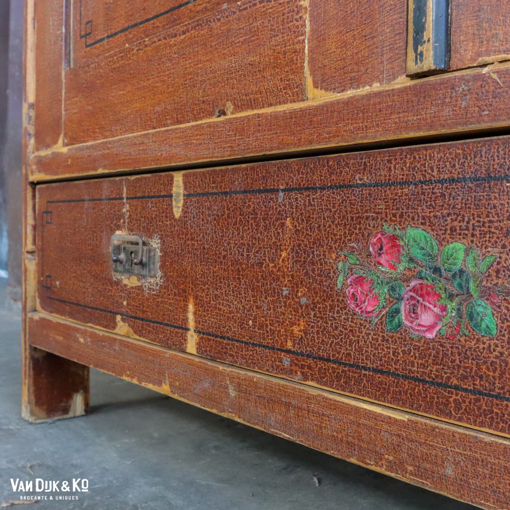 Craquelé linnenkast met Bloemenprint - Afbeelding 14