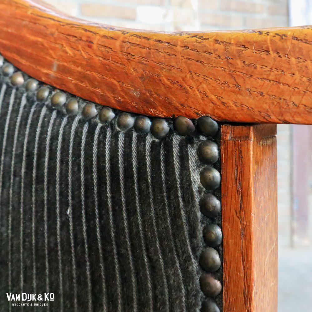 Vintage fauteuil met ribfluwelen zitting - Afbeelding 9
