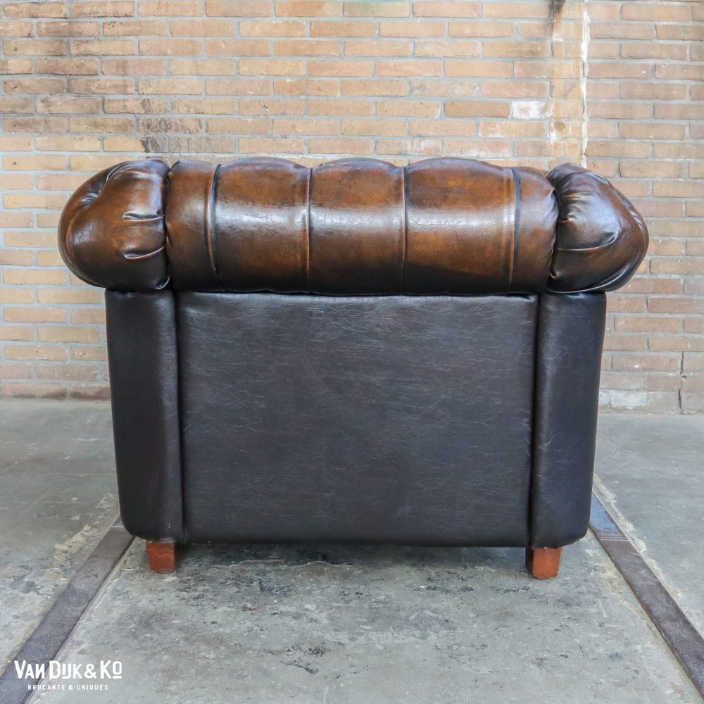 Leren fauteuil met Chesterfield look - Afbeelding 4