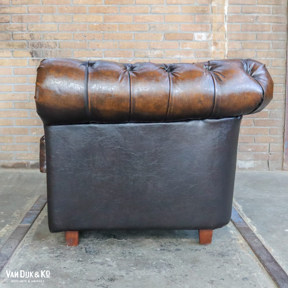 Leren fauteuil met Chesterfield look - Afbeelding 5