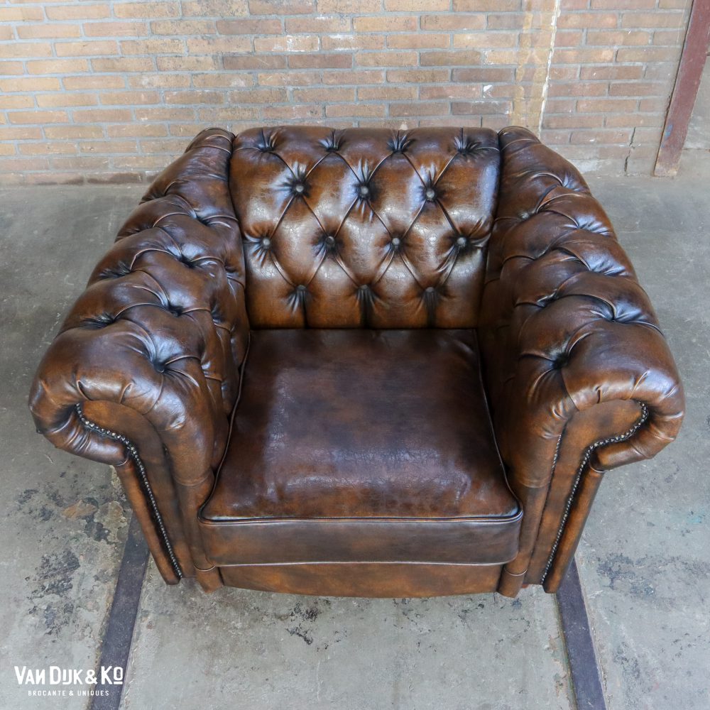Leren fauteuil met Chesterfield look - Afbeelding 6