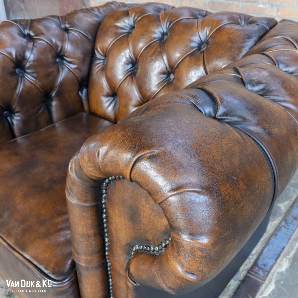 Leren fauteuil met Chesterfield look - Afbeelding 7