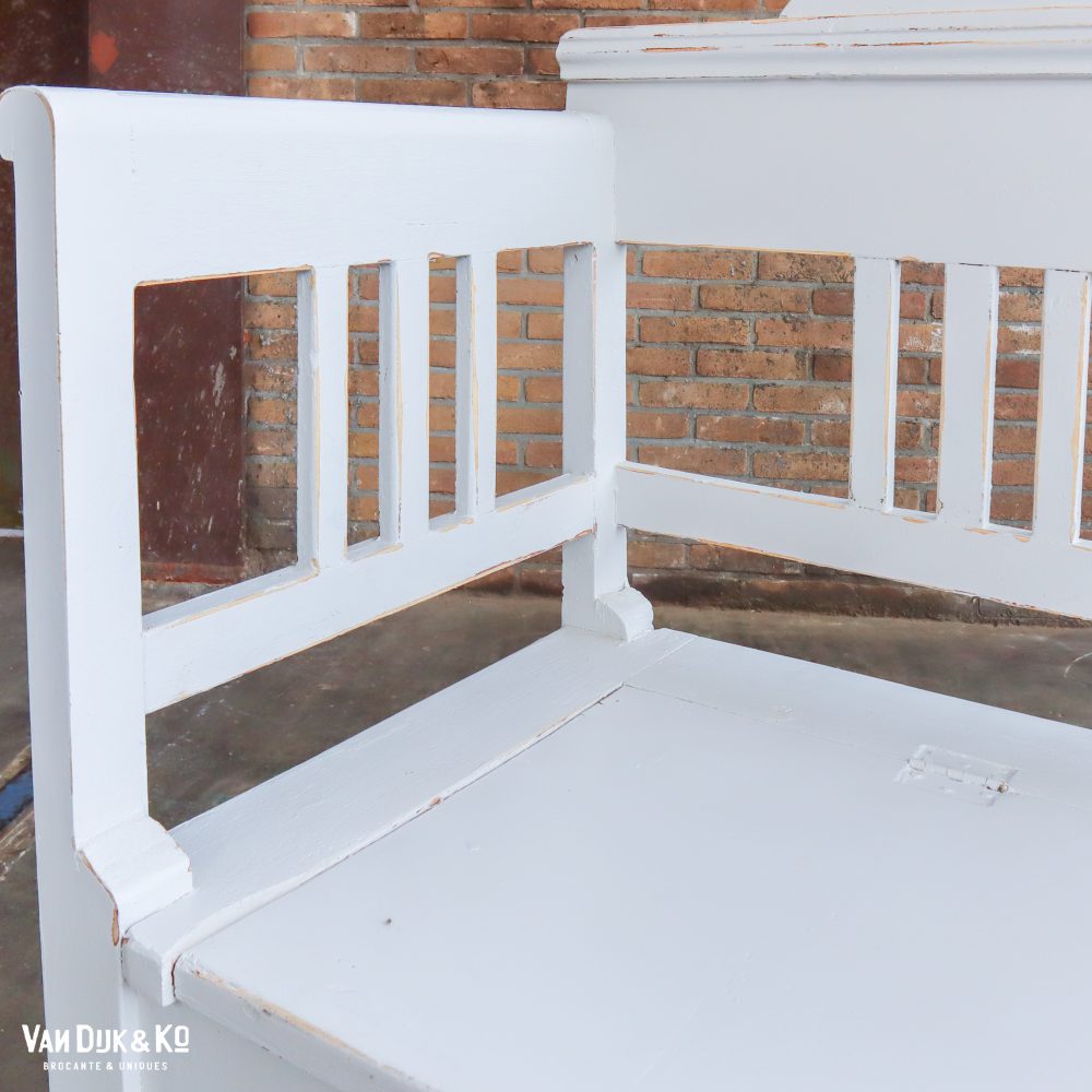Houten brocante klepbank - Afbeelding 7