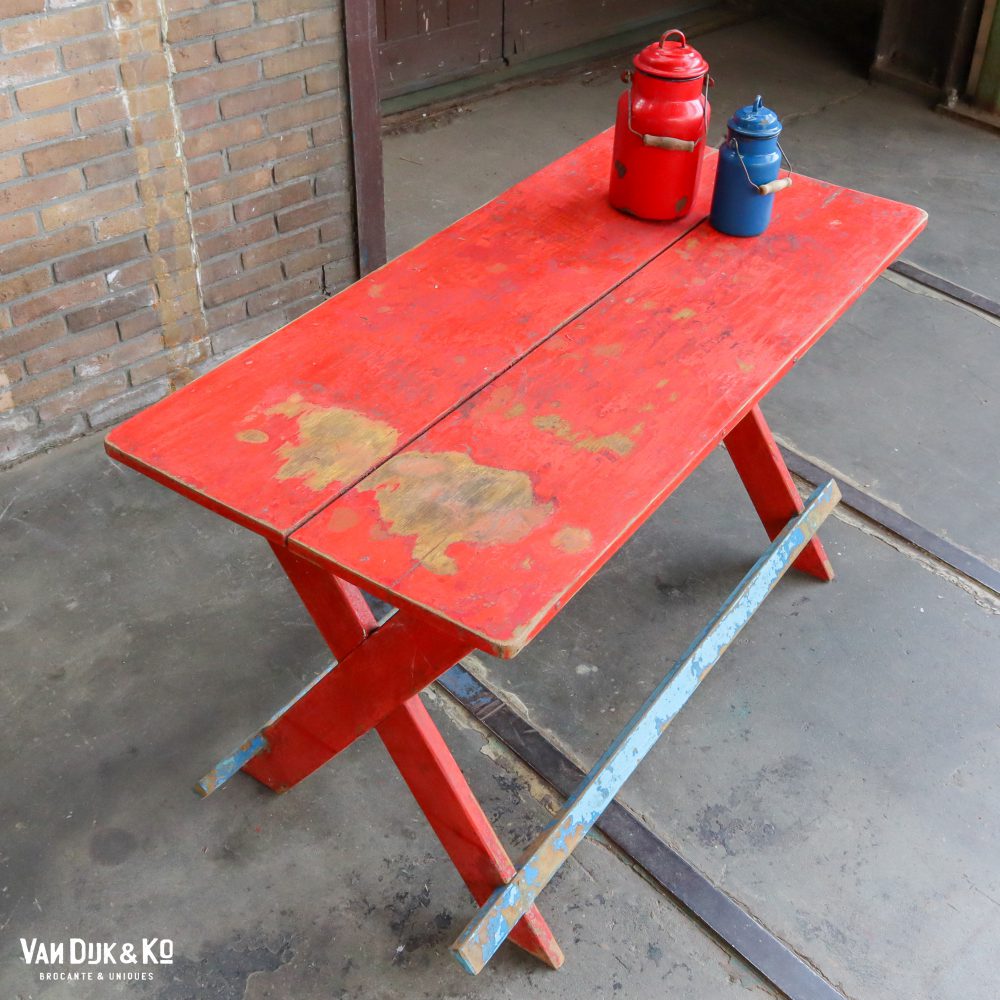 Brocante houten tafel - Afbeelding 2