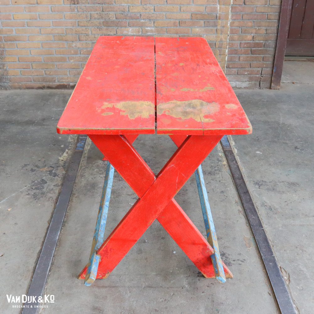 Brocante houten tafel - Afbeelding 3