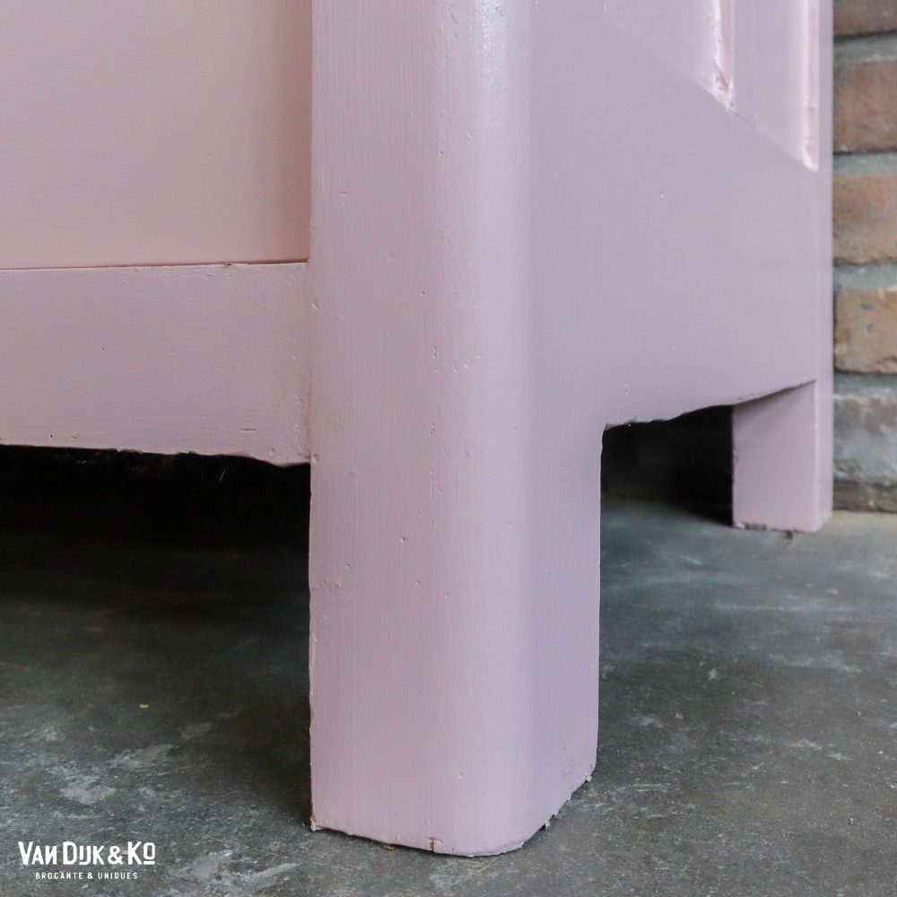 Brocante roze linnenkast - Afbeelding 8