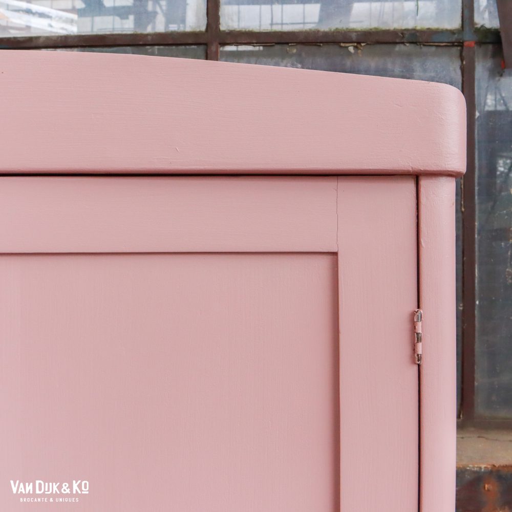 Brocante roze linnenkast - Afbeelding 5