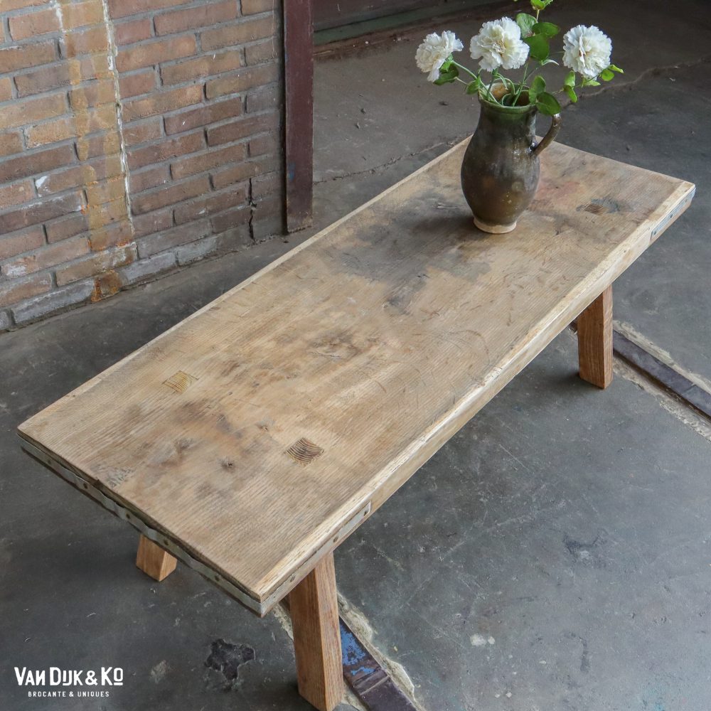Lage houten slachttafel - Afbeelding 2