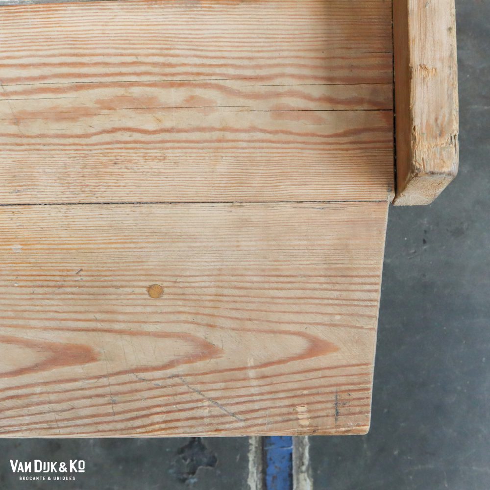 Brocante werktafel met stalen frame - Afbeelding 6