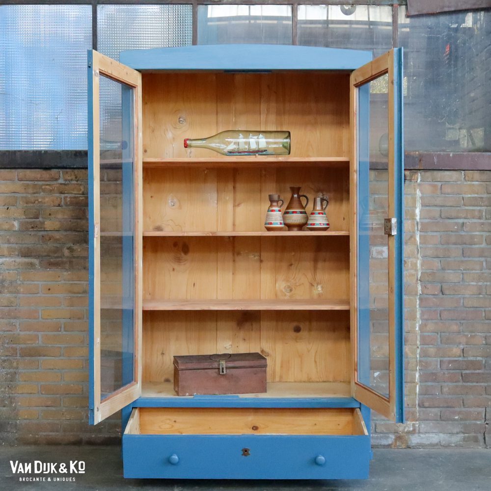 Blauwe vitrinekast - Afbeelding 3