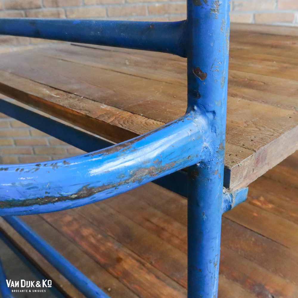 Blauw industrieel rek/trolley - Afbeelding 2