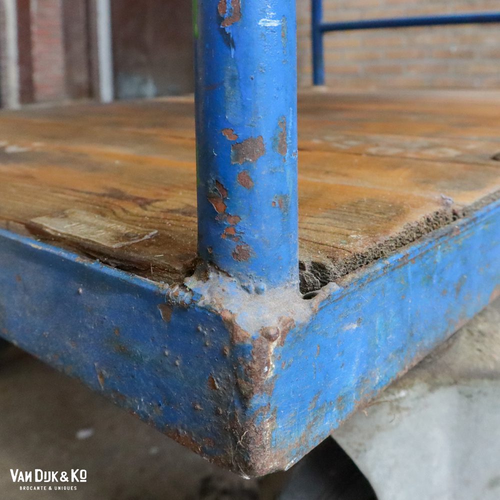 Blauw industrieel rek/trolley - Afbeelding 7