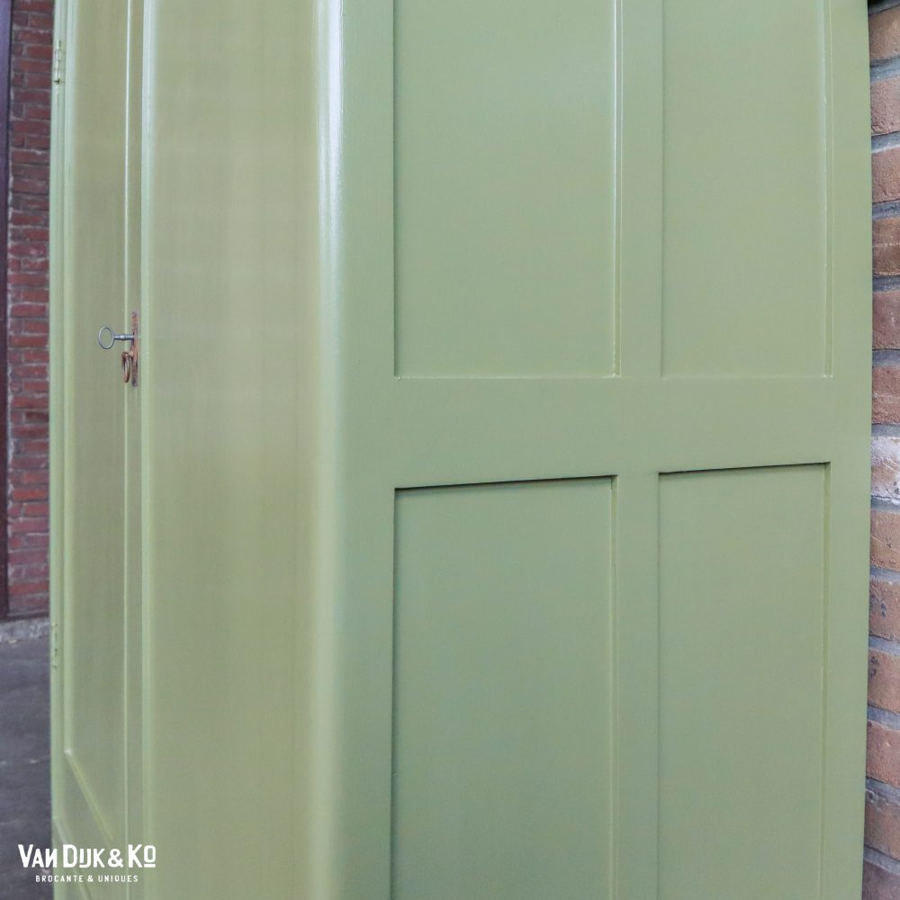 Brocante groene linnenkast - Afbeelding 6