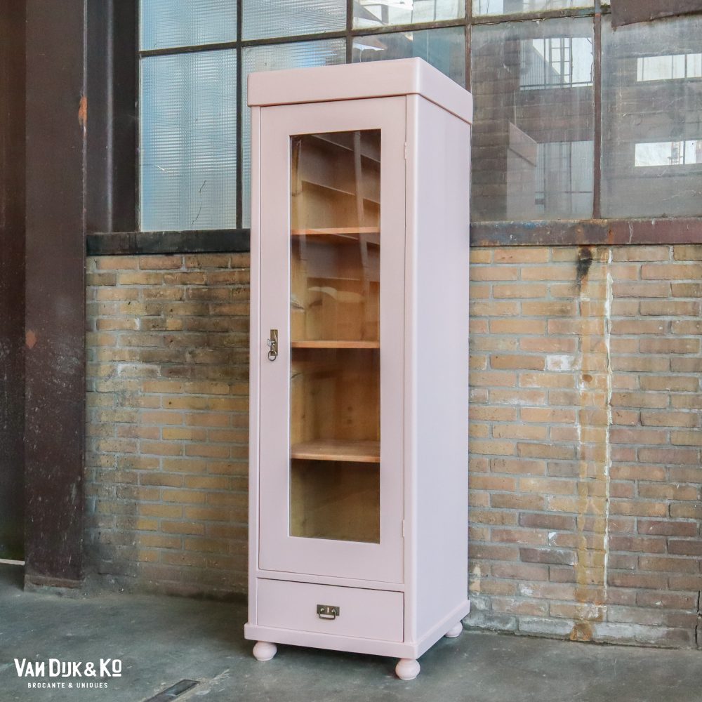 Roze eendeurs vitrinekast - Afbeelding 2