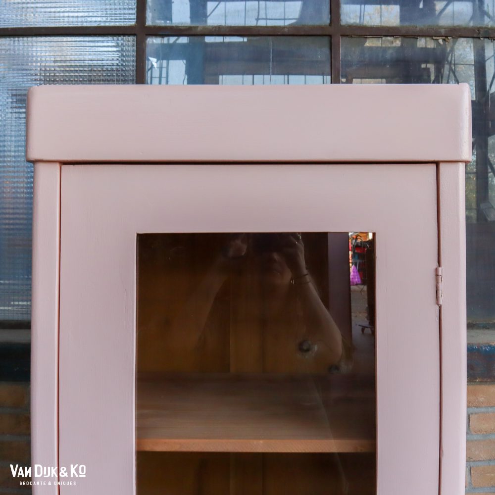 Roze eendeurs vitrinekast - Afbeelding 4
