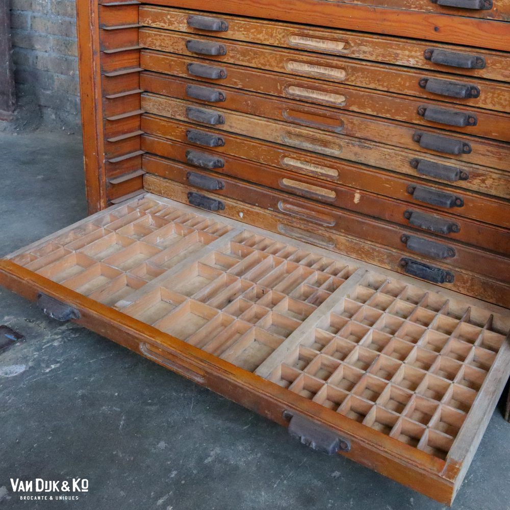 Vintage letterkast, lettergieterij Amsterdam N. Tetterode - Afbeelding 5