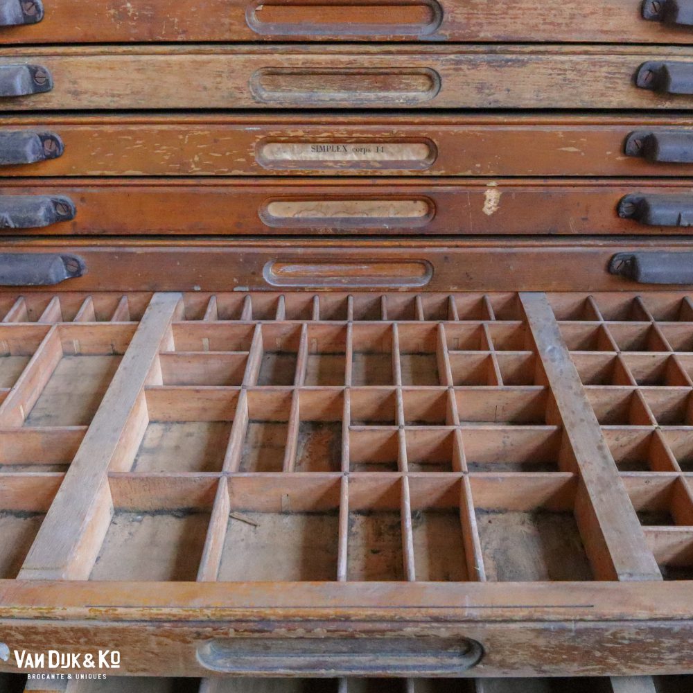 Vintage letterkast, lettergieterij Amsterdam N. Tetterode - Afbeelding 6