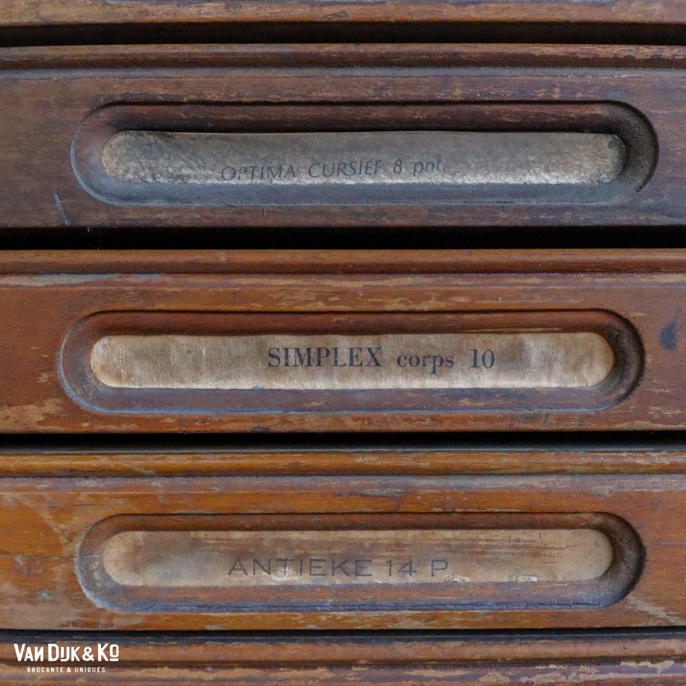 Vintage letterkast, lettergieterij Amsterdam N. Tetterode - Afbeelding 12