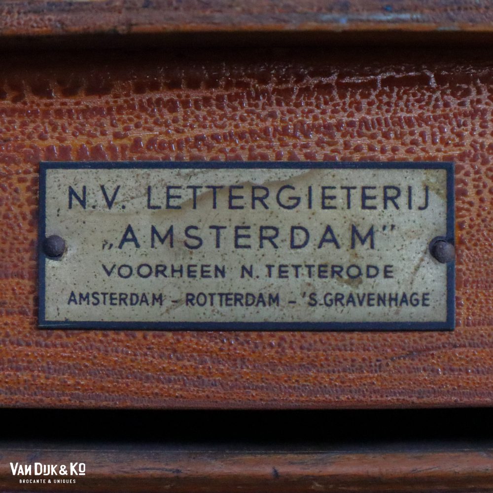 Vintage letterkast, lettergieterij Amsterdam N. Tetterode - Afbeelding 4