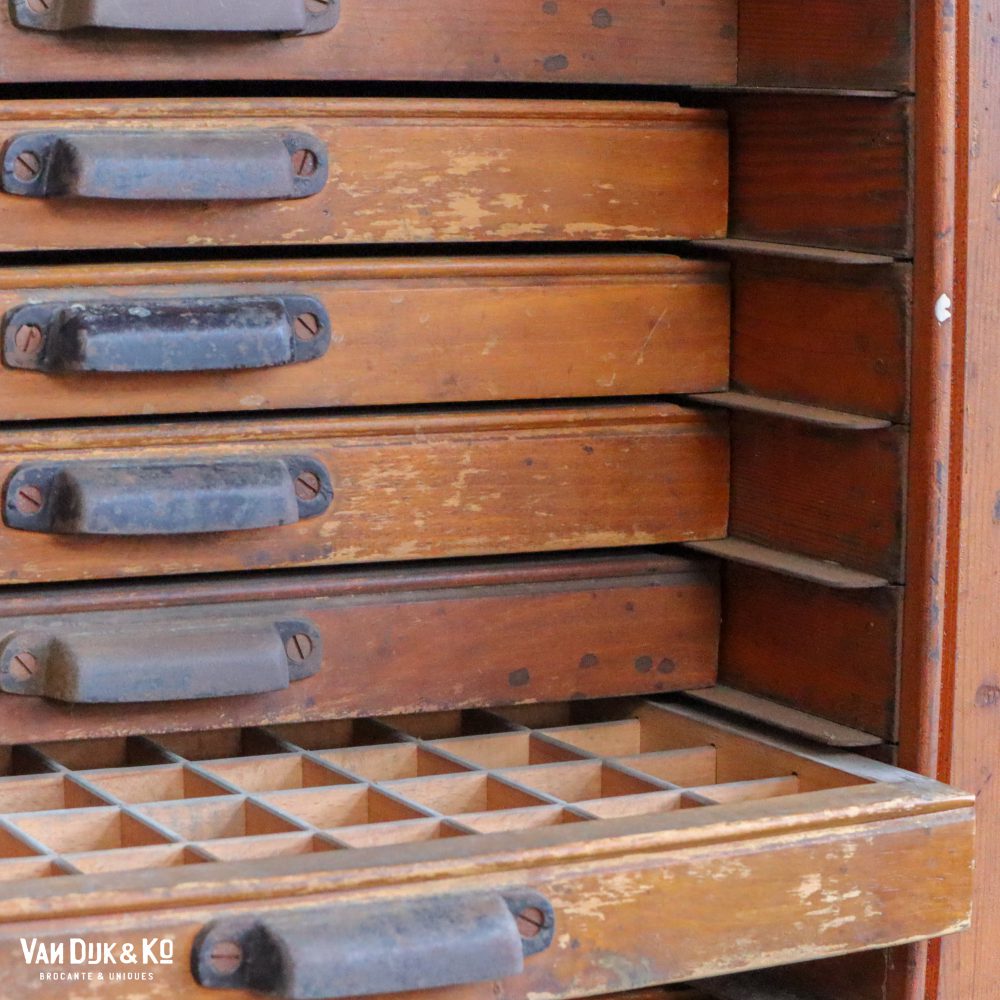 Vintage letterkast, lettergieterij Amsterdam N. Tetterode - Afbeelding 7
