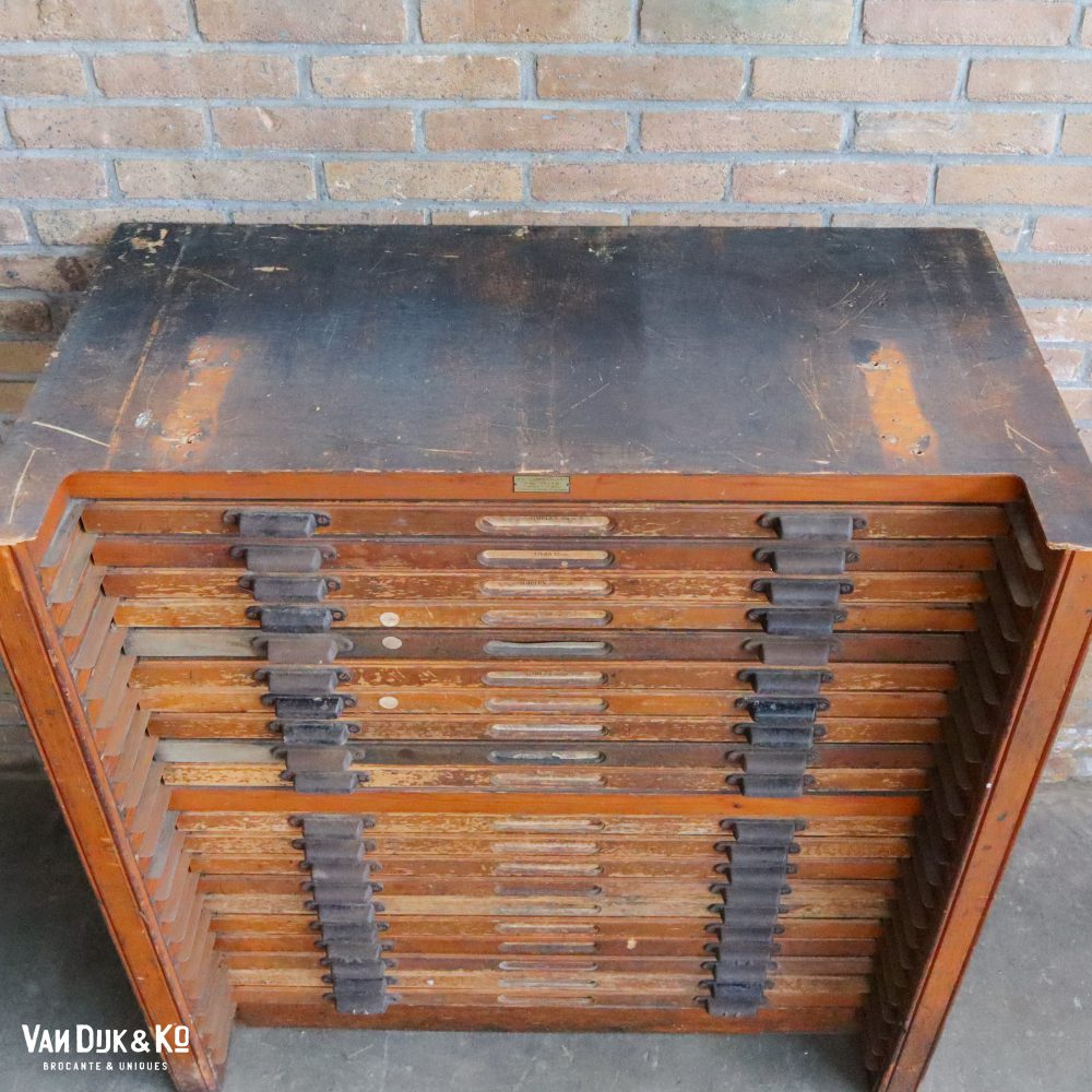 Vintage letterkast, lettergieterij Amsterdam N. Tetterode - Afbeelding 8
