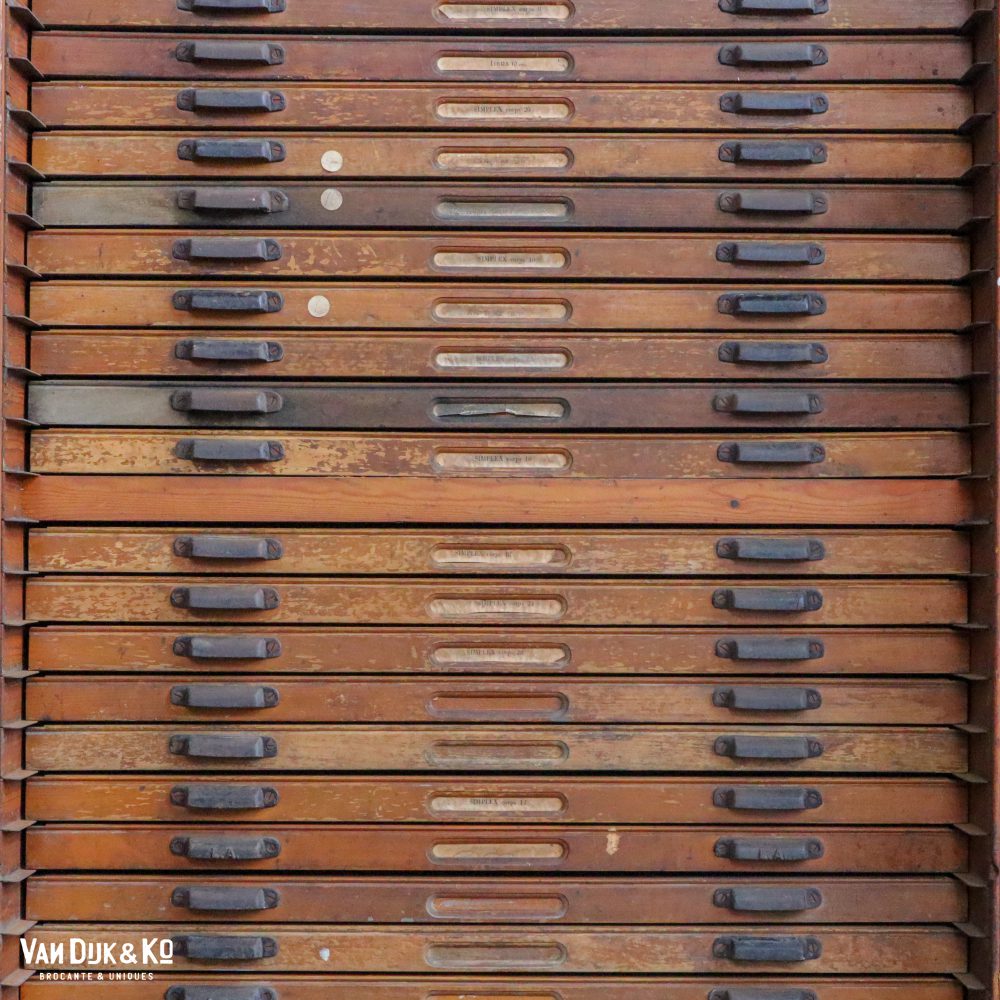 Vintage letterkast, lettergieterij Amsterdam N. Tetterode - Afbeelding 9