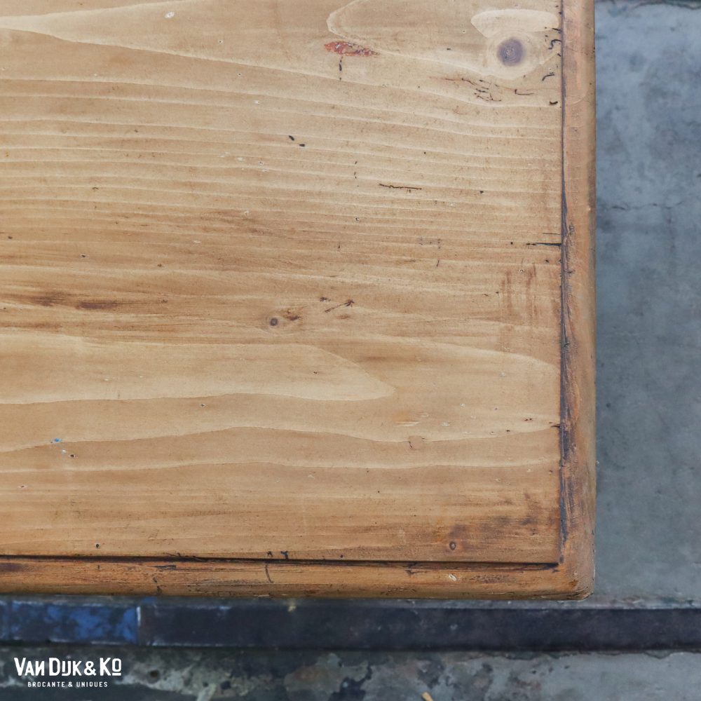 Brocante bureautje met blauw onderstel - Afbeelding 9