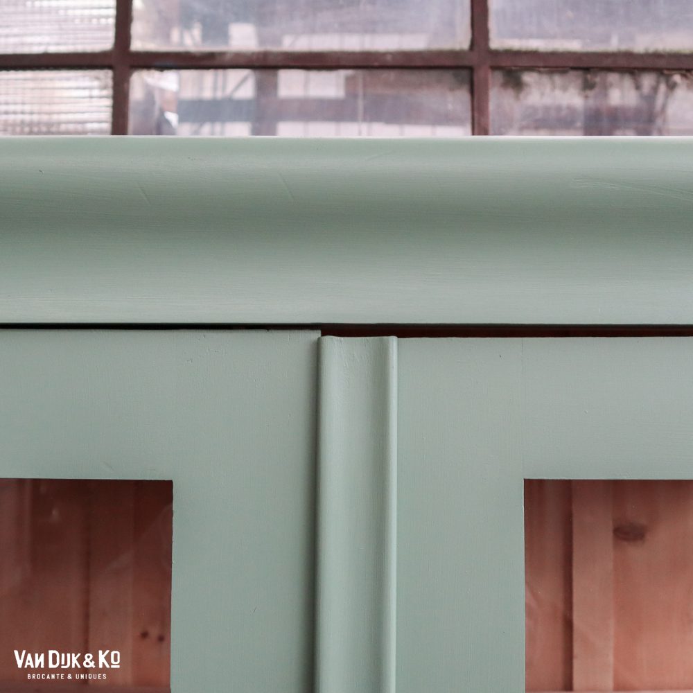 Groenblauwe vitrinekast - Afbeelding 4